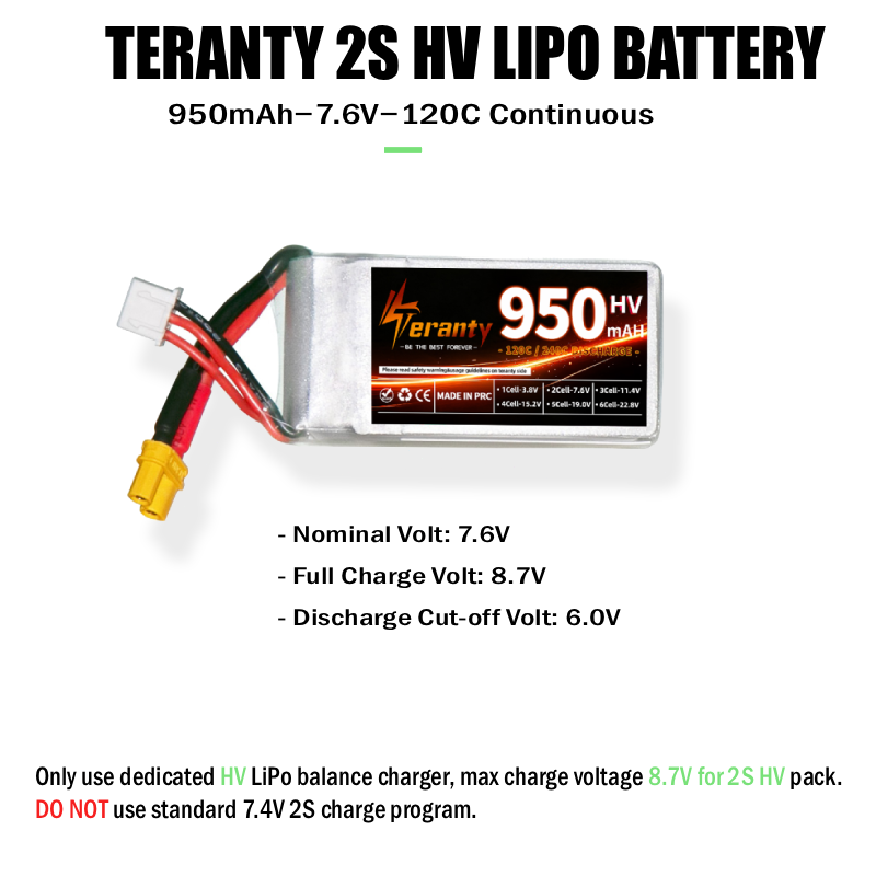 Bateria LiPo Teranty 2S HV 7.6 - Drone Racing Charger avaliação e preço